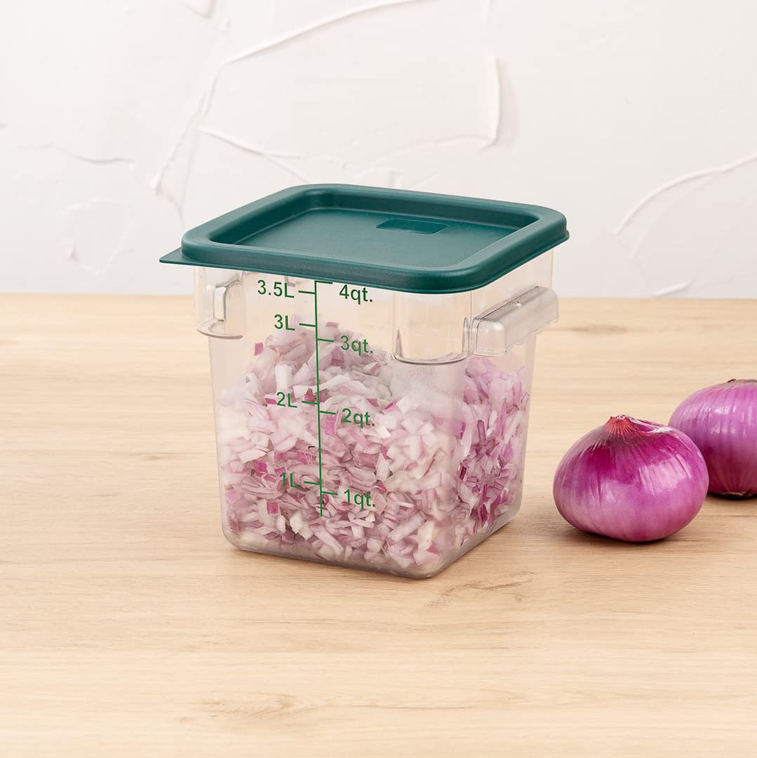 Met Lux 10-Pack Square Food Storage Container Lids - Green Plastic, Dishwasher & Freezer Safe - Replacement Lids for Marinating & Meal Prep Containers (Containers Sold Separately) - Ideal for Restaurant, Catering & Home Kitchen Organization