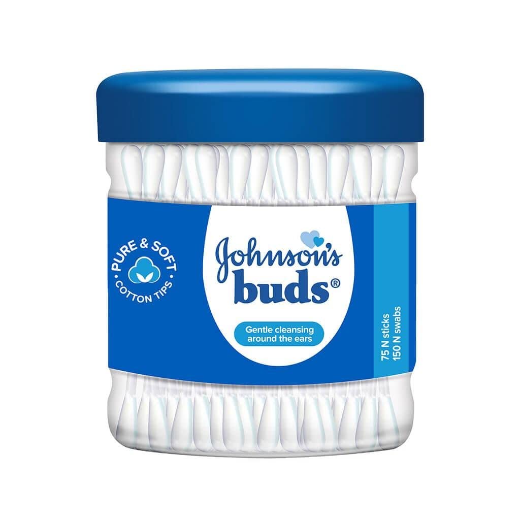 Johnson's Baby Cotton Swabs - 150 Soft Paper Stems for Gentle Baby Care - Safe for Ears, Nose & Newborn Hygiene - Ideal for Bath Time, Diaper Changes & First Aid Kits