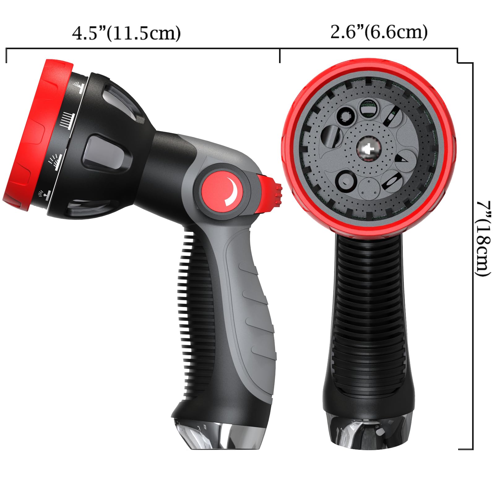 Metal High Pressure Hose Nozzle - 10 Adjustable Patterns for Garden, Lawn & Car Washing