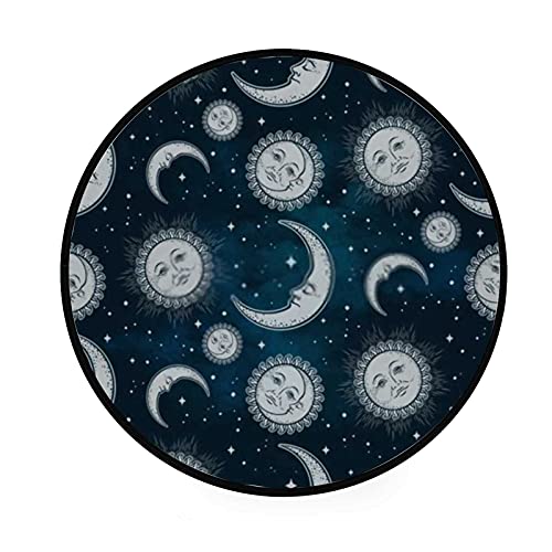 Dark Blue Night Sky With Sun Moon