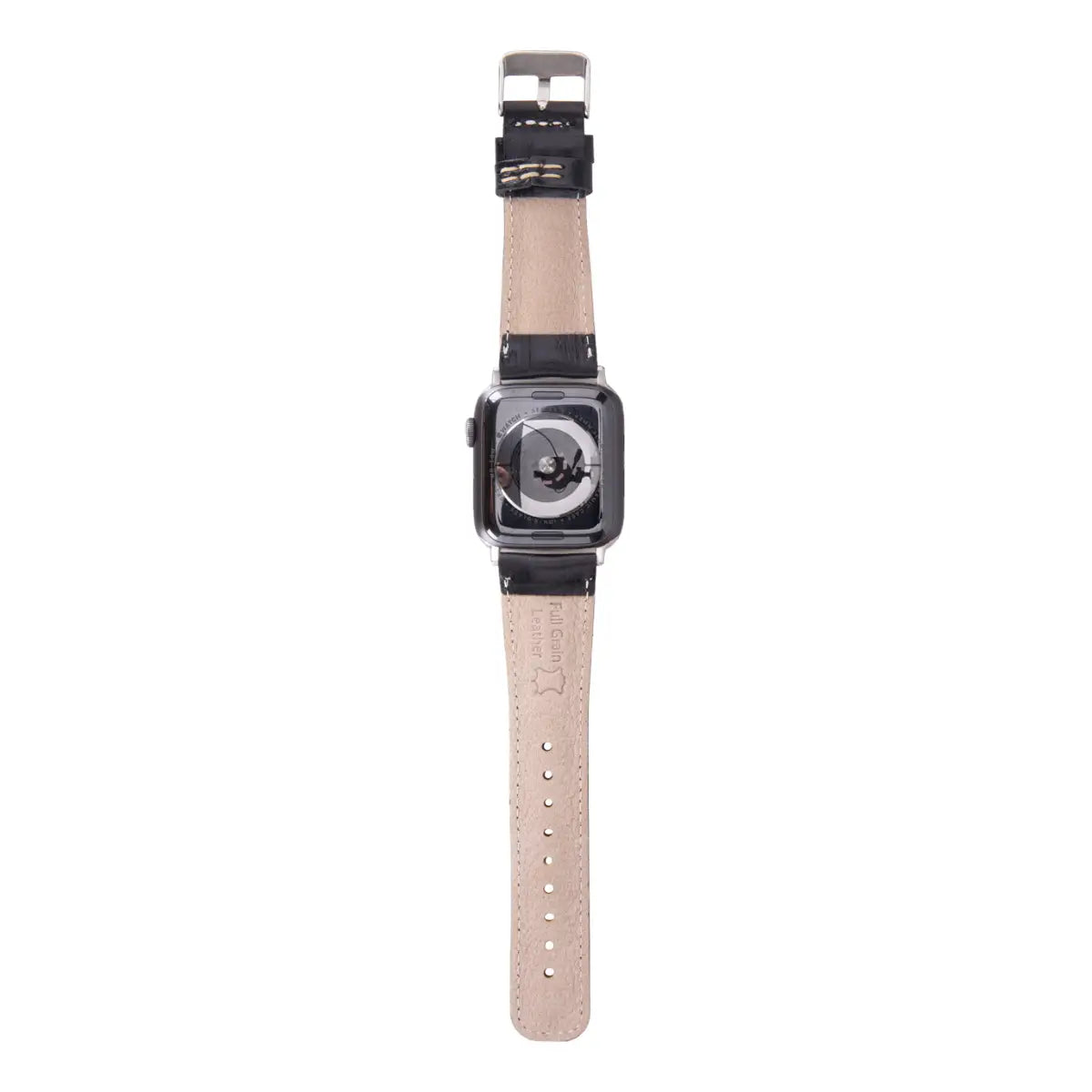 Premium Black Leather Apple Watch Band - Classic & Durable Strap for Apple Watch Series 1-9 - Perfect for Business, Casual & Formal Occasions