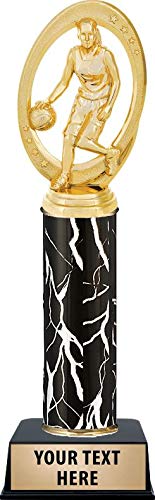 Crown Awards Basketball Champion Trophy for Girls - Personalized Black Lightning Design with Custom Engraving | Perfect for Youth Sports Awards, Team Recognition & Tournament Prizes