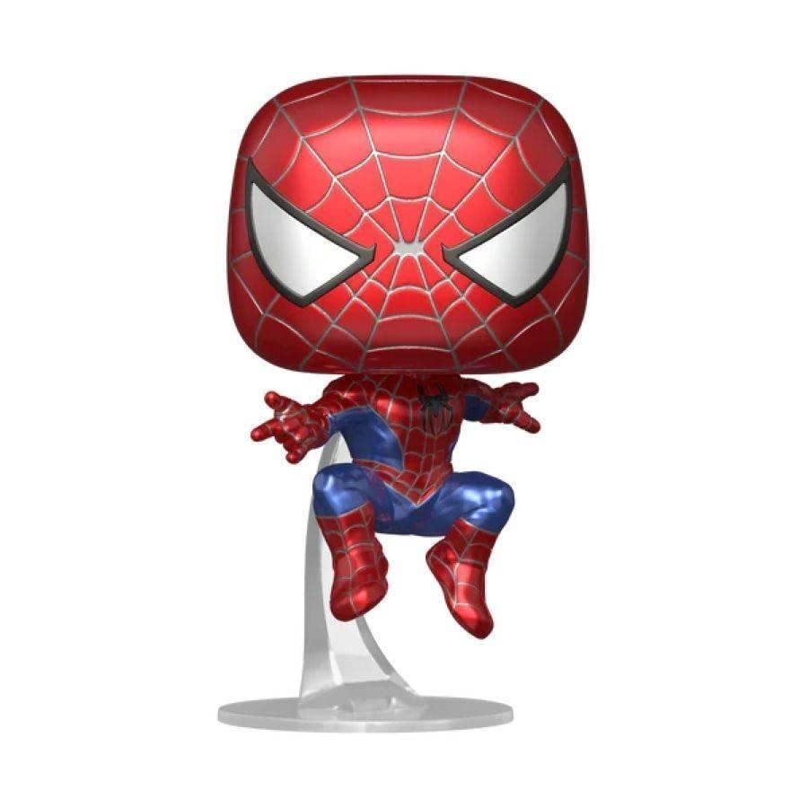 Funko Pop! Marvel Spider-Man: No Way Home #1158 - Friendly Neighborhood Spider-Man Metallic Vinyl Figure | Collectible Movie Merchandise for Marvel Fans & Home Decor