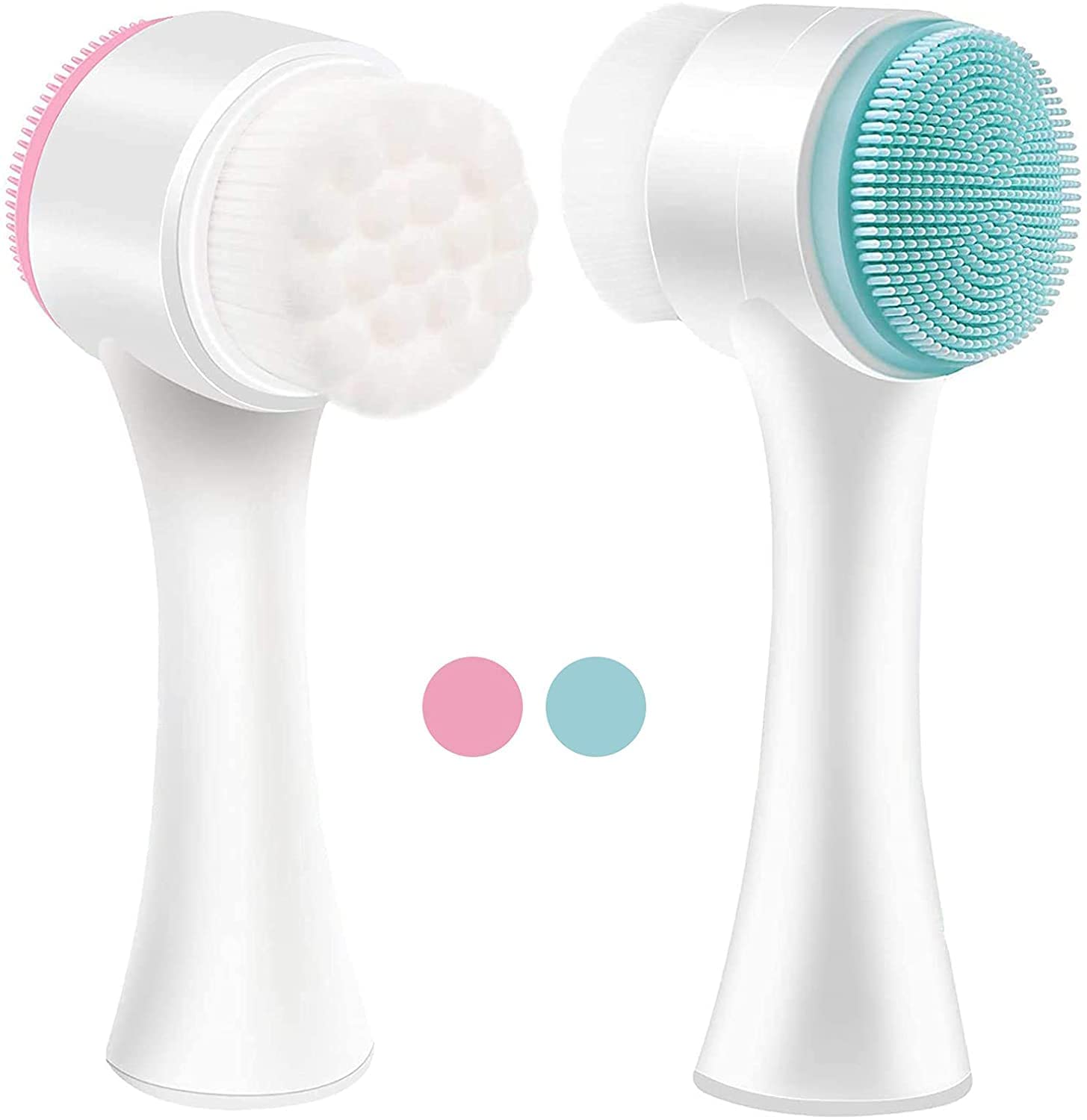 TCCO ENTERPRISE 2-in-1 Manual Facial Cleansing Brush | Silicone Face Scrubber & Massager for Deep Pore Cleansing & Exfoliation | Perfect for Daily Skincare Routine & Spa-Like Facial at Home