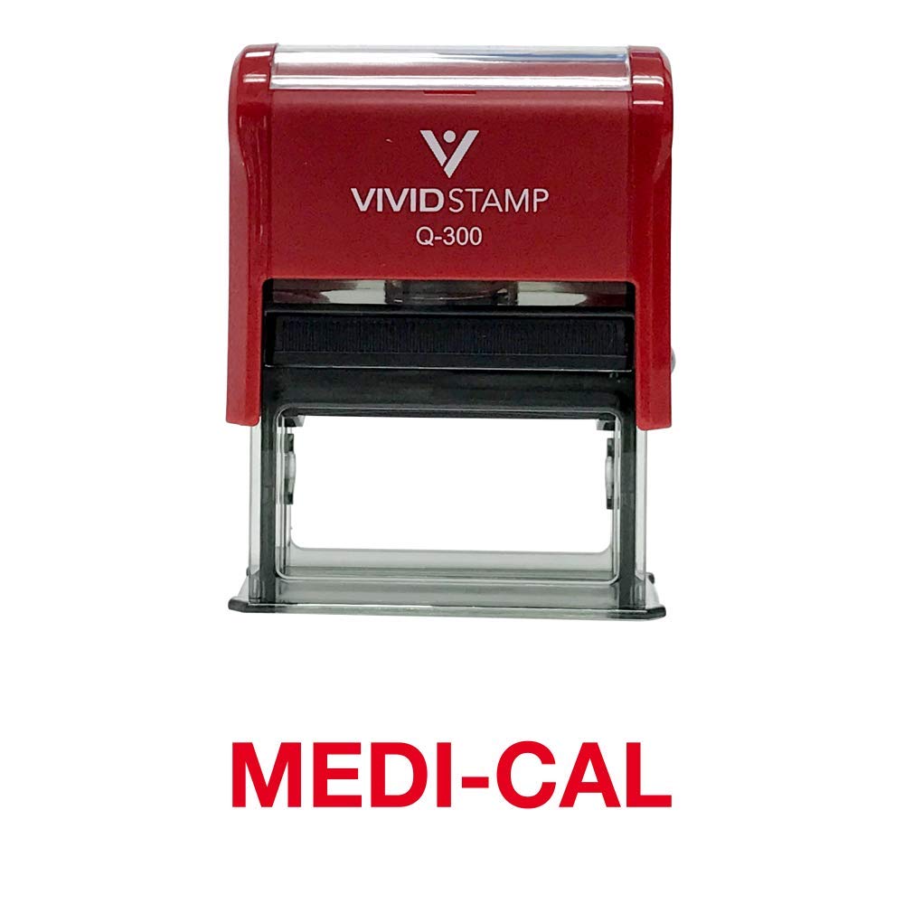 Medi-Cal Office Self Inking Rubber Stamp with Red Ink - Large Custom Stamp for Medical Forms, Claims & Documents - Perfect for Healthcare Professionals & Administrative Use