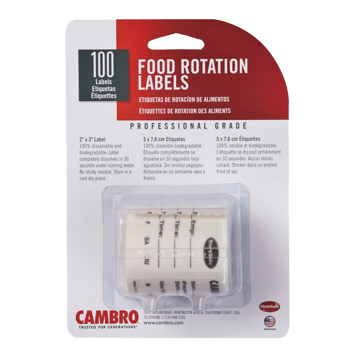 Cambro 23SL StoreSafe Food Rotation Labels, 3