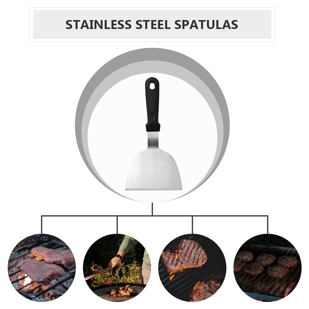 DOITOOL 3-Piece Stainless Steel Grill Spatula Set - Heavy Duty Flat Top Griddle Turner for Outdoor BBQ, Pancakes & Teppanyaki - Perfect for Camping, Backyard Cooking & Commercial Kitchen Use