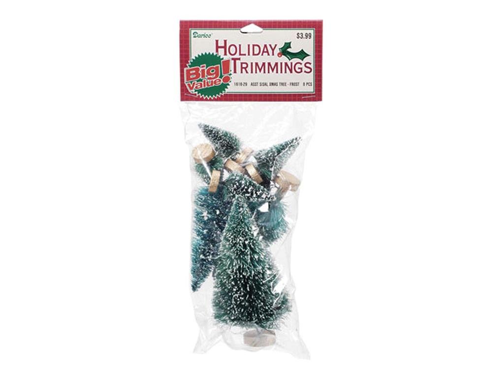 8pcs Mini Sisal Christmas Trees - DIY Holiday Craft Supplies for Ornaments, Wreaths & Festive Home Decor