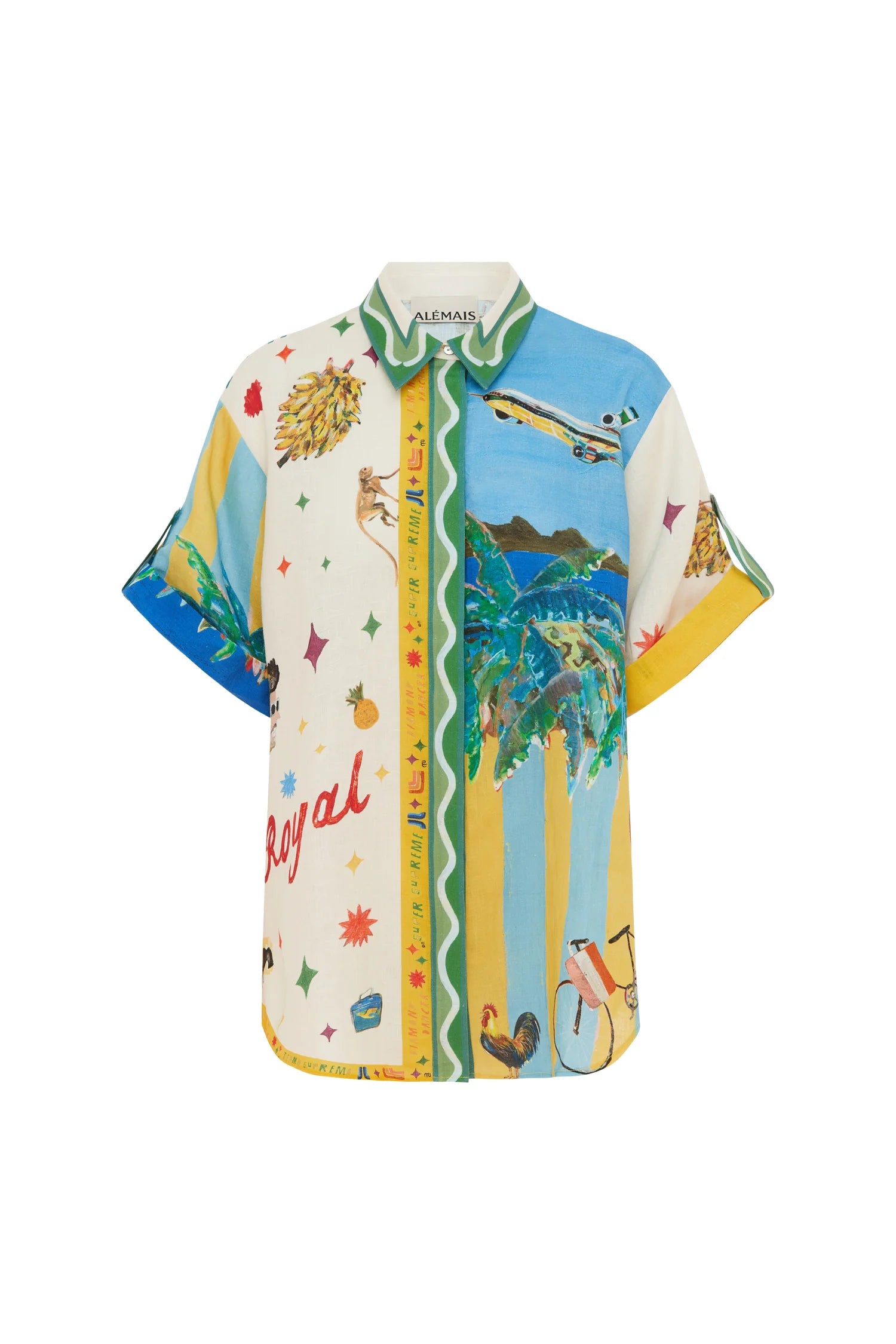 ALL ABOARD Linen Shirt for Men - Breathable Summer Casual Button Down Shirt - Perfect for Beach Vacation, Outdoor Activities & Business Casual Wear