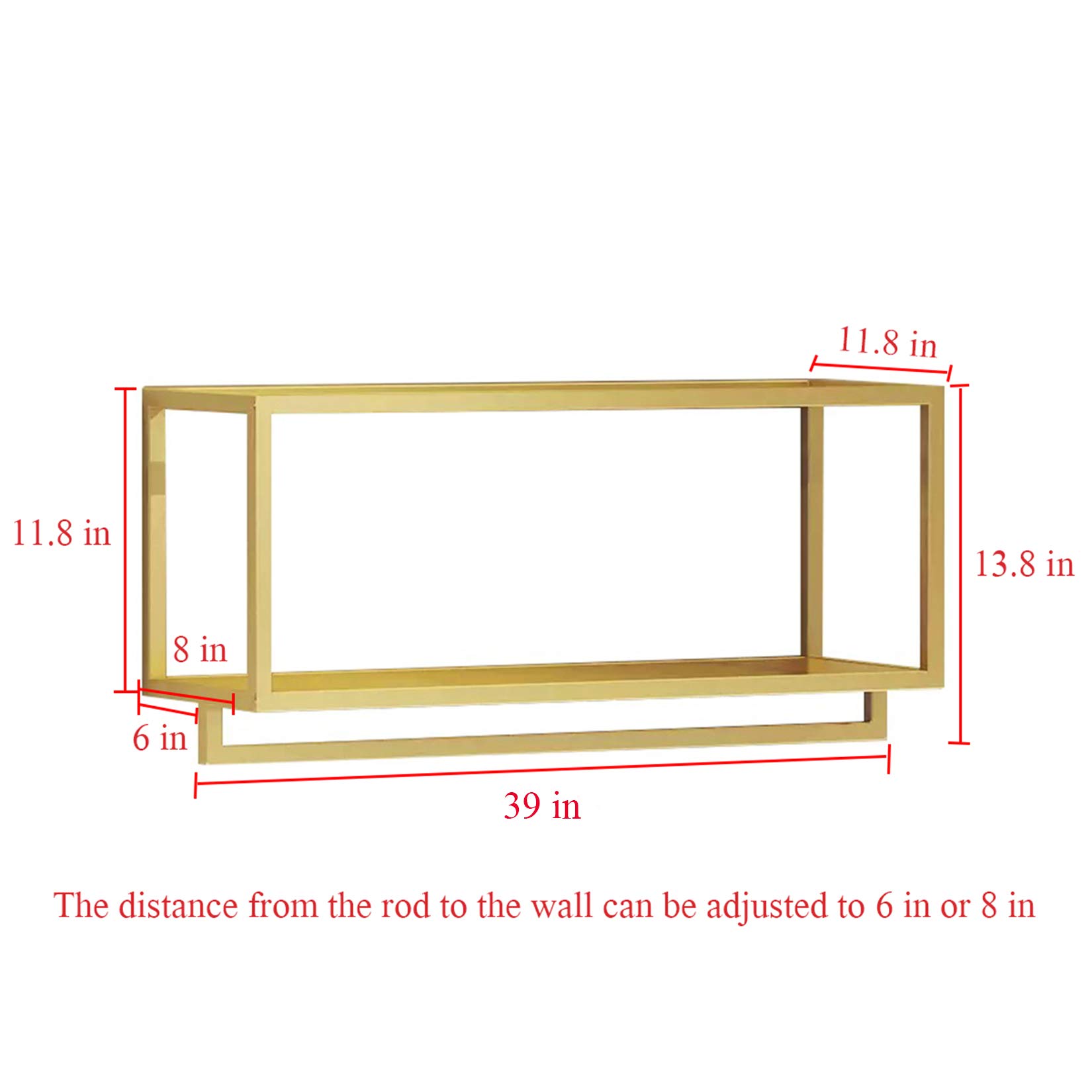 Gold Wall-Mounted Garment Rack - 39
