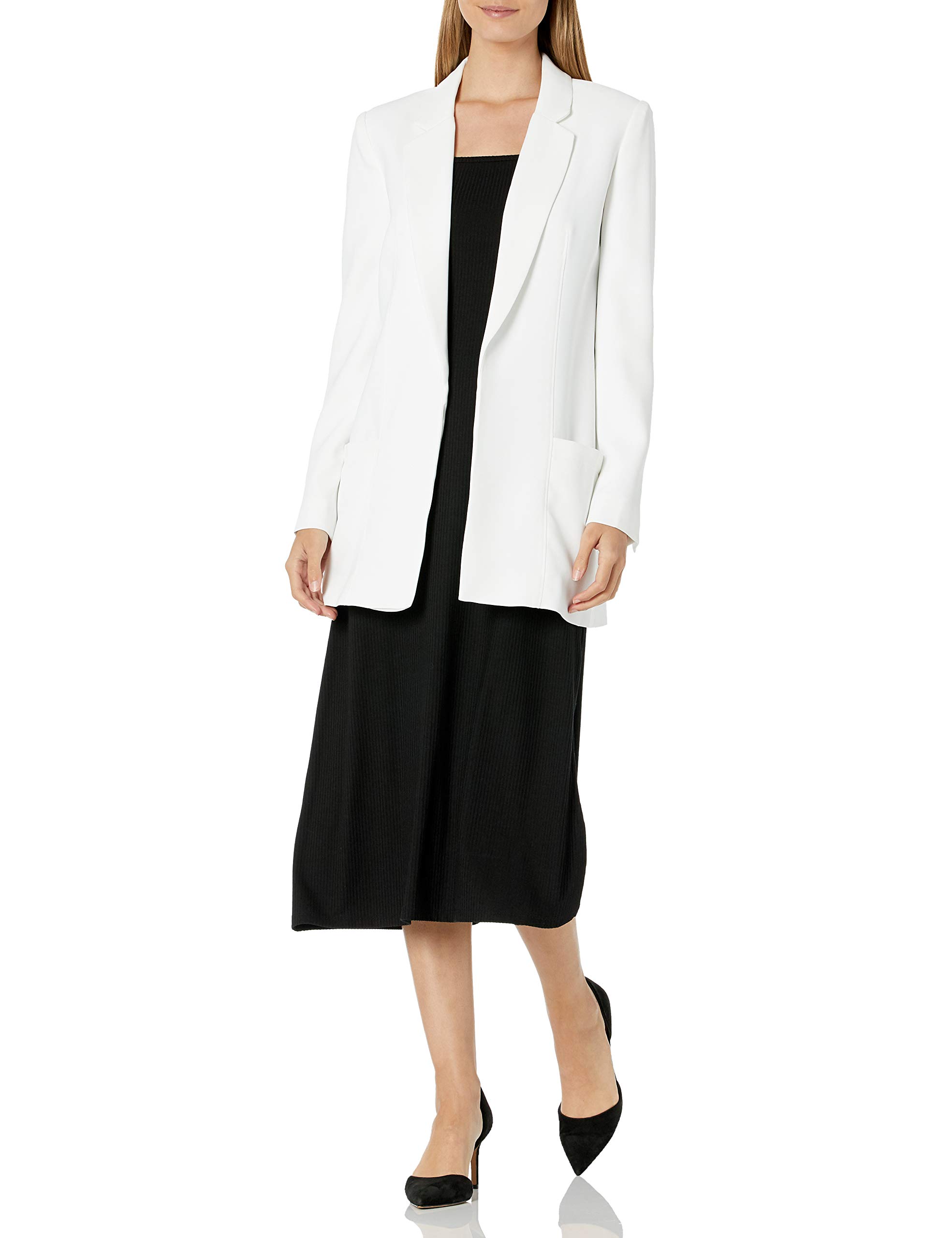 Armani Exchange Women's Deconstructed Single Breasted No Button Crepe Blazer Jacket for Office, Business & Casual Outfits | Slim Fit Formal Wear for Women
