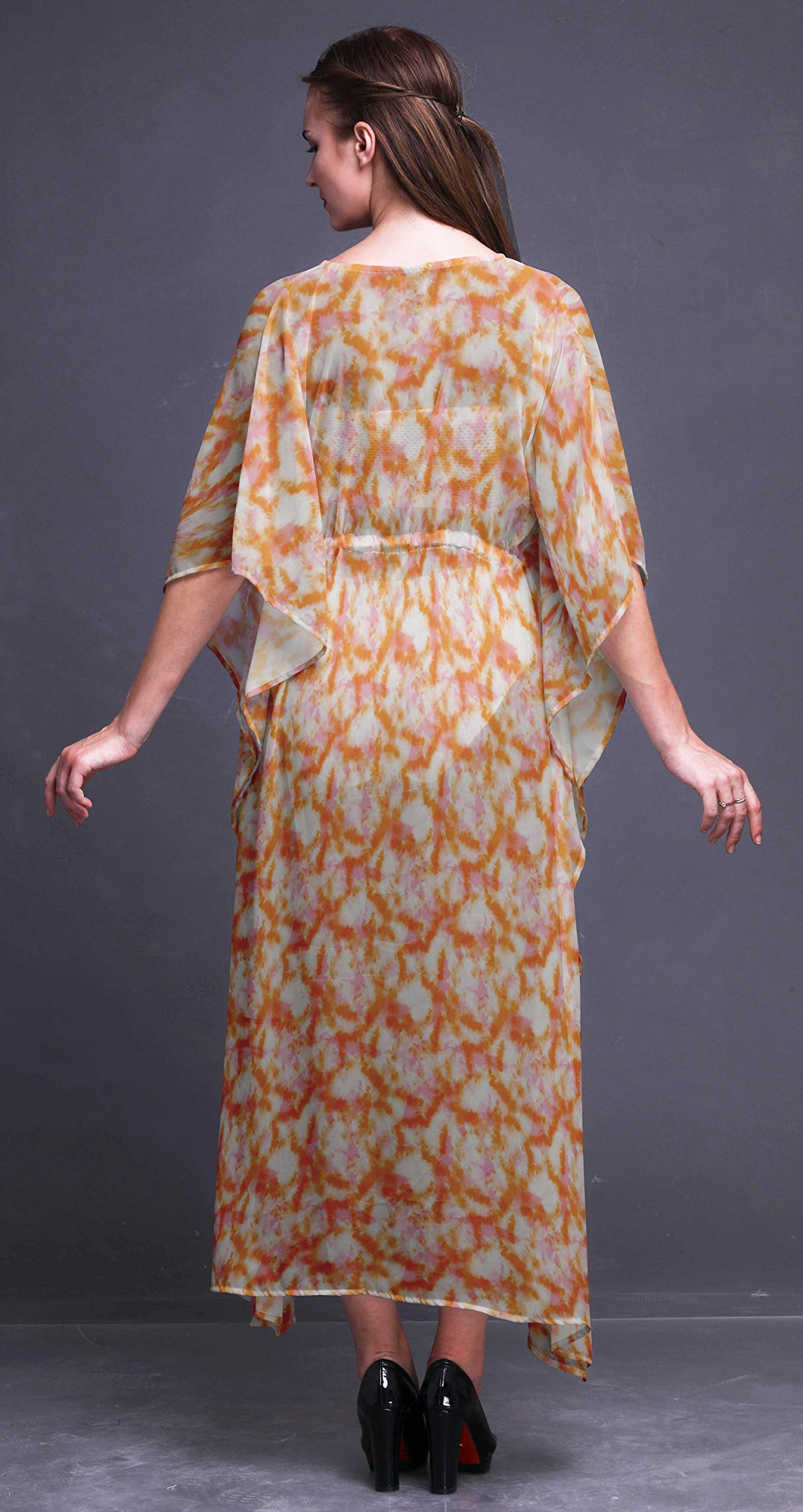 Bimba Beach Kaftan - Women's Long Maxi Dress Bikini Cover Up, Summer Kimono Style Caftan for Pool, Vacation & Boho Fashion