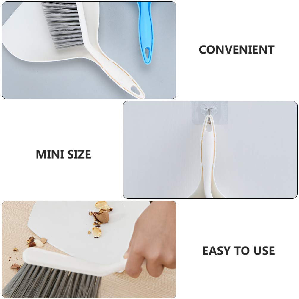 **Mini Dustpan and Broom Set - Small Desktop Sweeper for Keyboard, Pet Hair, and Dust - Compact Cleaning Supplies for Home, Office, and Workspace**