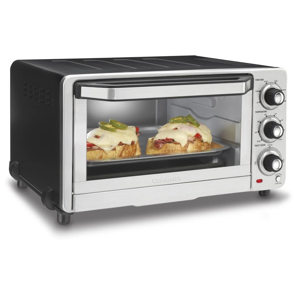 Cuisinart TOB-40N 17-Inch Black Custom Classic Toaster Oven Broiler & CPT-160 Brushed Stainless Steel 2-Slice Toaster Set - Perfect for Breakfast, Baking, and Small Kitchen Spaces