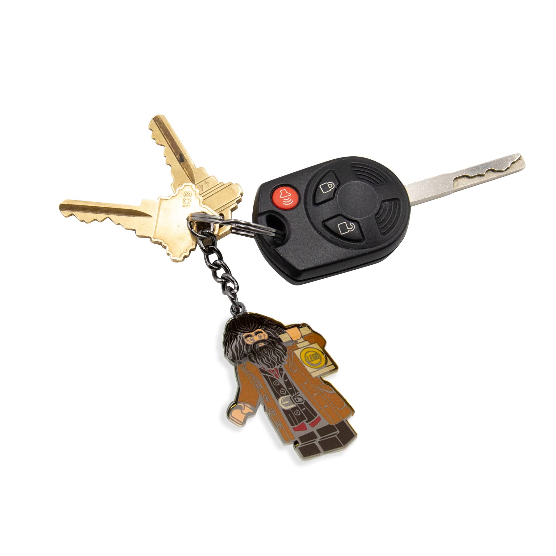 LEGO Harry Potter Hagrid (53285) Enamel Keychain - Premium Zinc Alloy & Enamel Key Ring for Car Keys, Backpack, Purse, Beach Bag - 4.5 Inch Collectible Gift for Potter Fans - Perfect for Travel, School, Shopping & Everyday Use