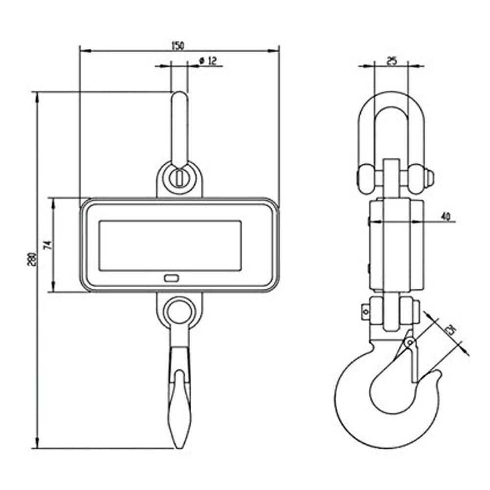 1T Smart Aluminum Digital Crane Scale - Heavy Duty Hanging Scale 1000KG/2000LBS - Perfect for Warehouses, Construction Sites & Industrial Weighing