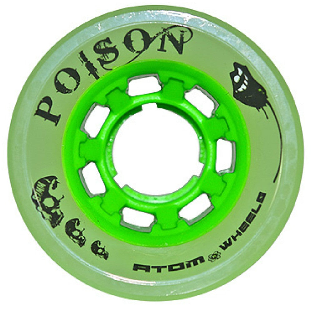 Atom Poison 62mm Roller Skate Wheels 4-Pack - High Performance Outdoor/Indoor Skating Wheels for Artistic, Derby & Recreational Roller Skating