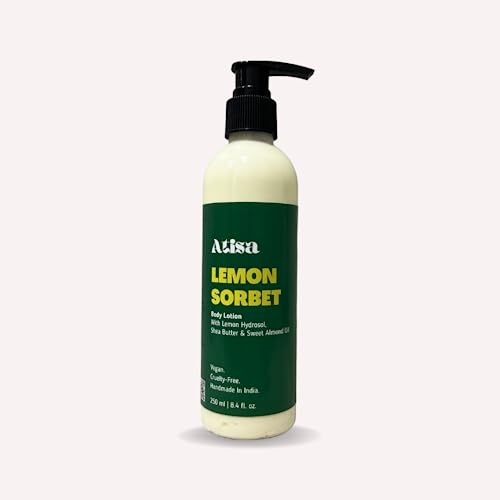 Atisa Lemon Sorbet Body Lotion - Hydrating & Refreshing Moisturizer for Dry Skin | Lightweight, Non-Greasy Formula with Vitamin E | Perfect for Daily Use, After Shower & Summer Skincare