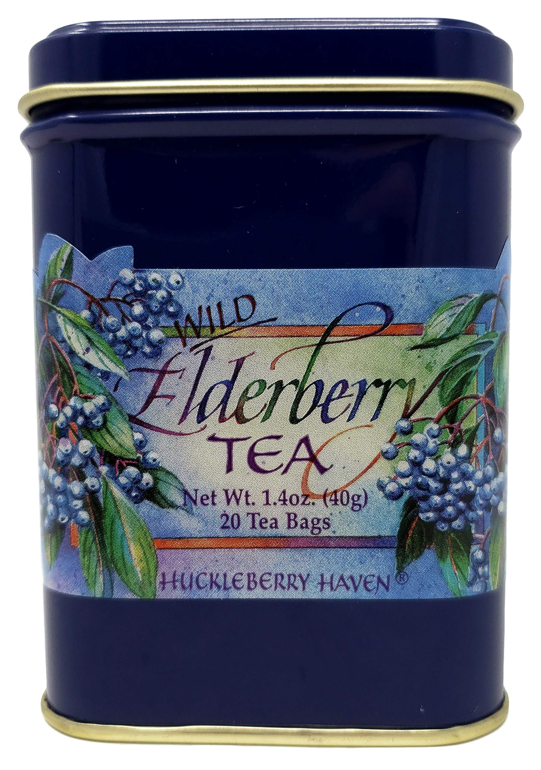 Organic Wild Elderberry Tea Bags - Huckleberry Haven (20 Count) - Immune Support & Antioxidant Boost for Cold & Flu Season