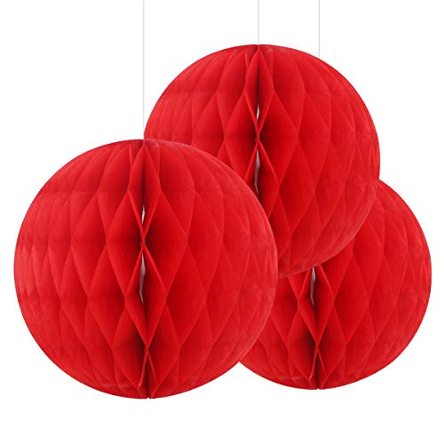 3pcs Red Honneycombs 8 in