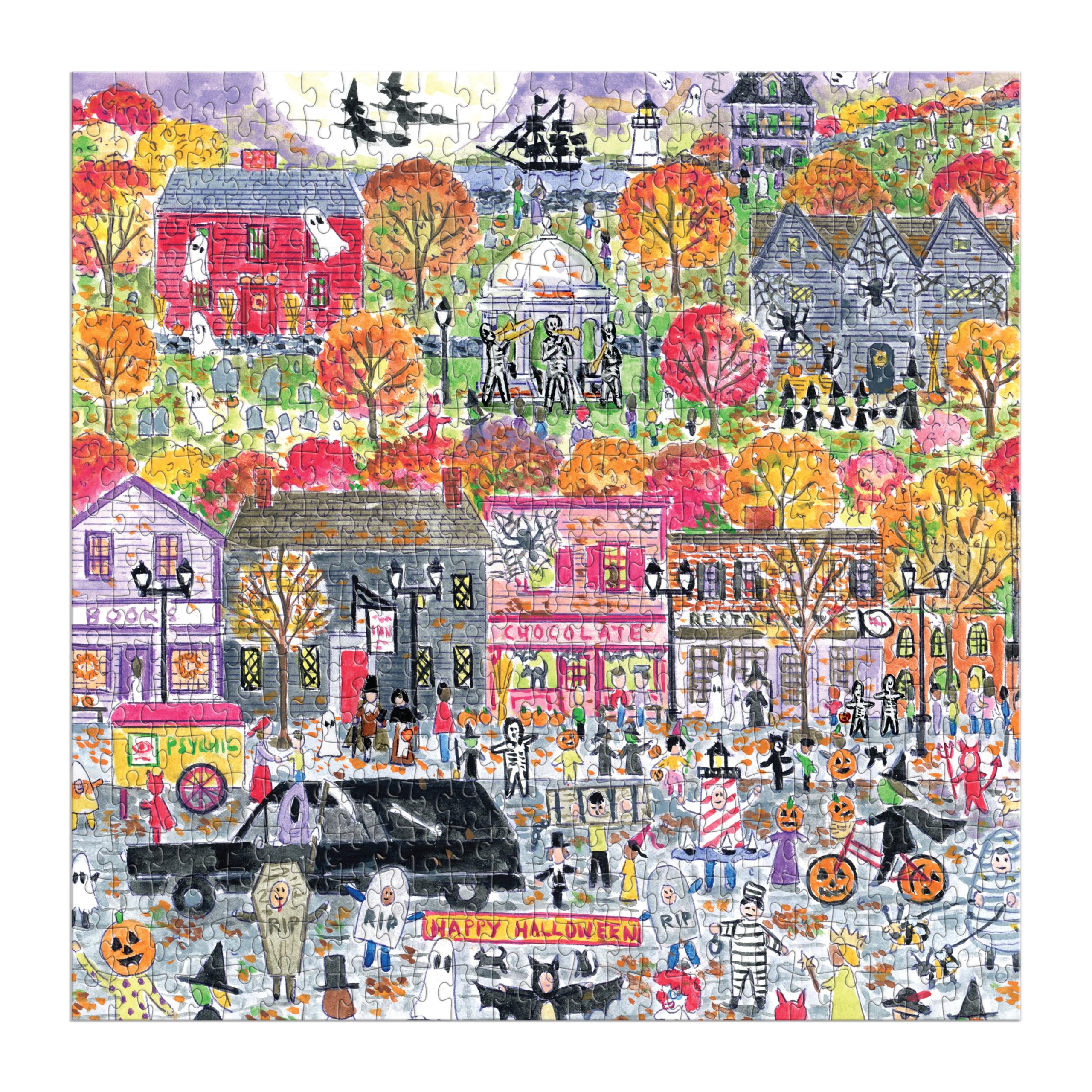 500-Piece Halloween Parade Jigsaw Puzzle by Michael Storrings – Spooky Salem Massachusetts Artwork for Adults & Families | Perfect for Halloween Parties, Home Decor & Relaxation