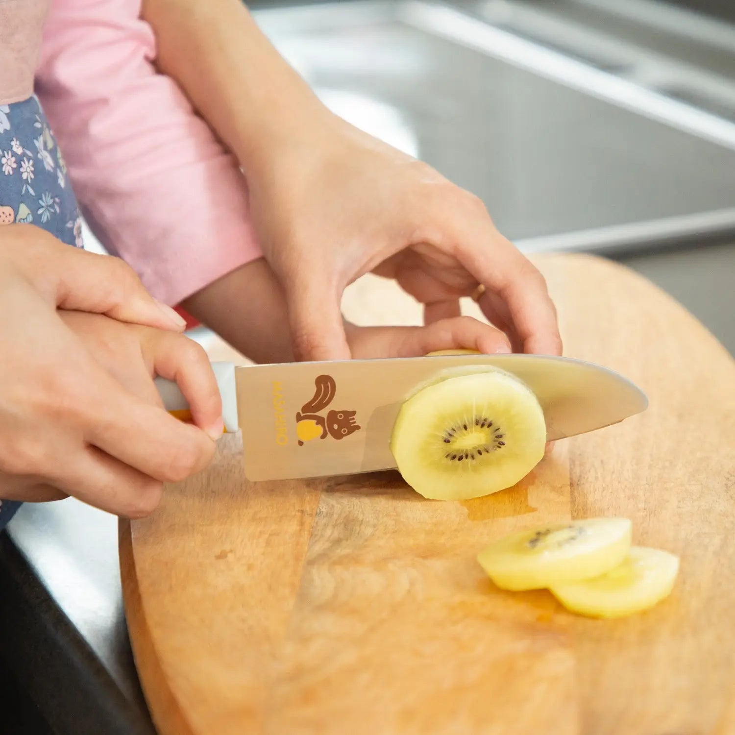 Masahiro Stainless Steel Kids Knife - Safe Squirrel-Shaped Design for Children's Cooking & Fruit Cutting | Perfect for Beginners, Cooking Classes & Family Kitchen Activities