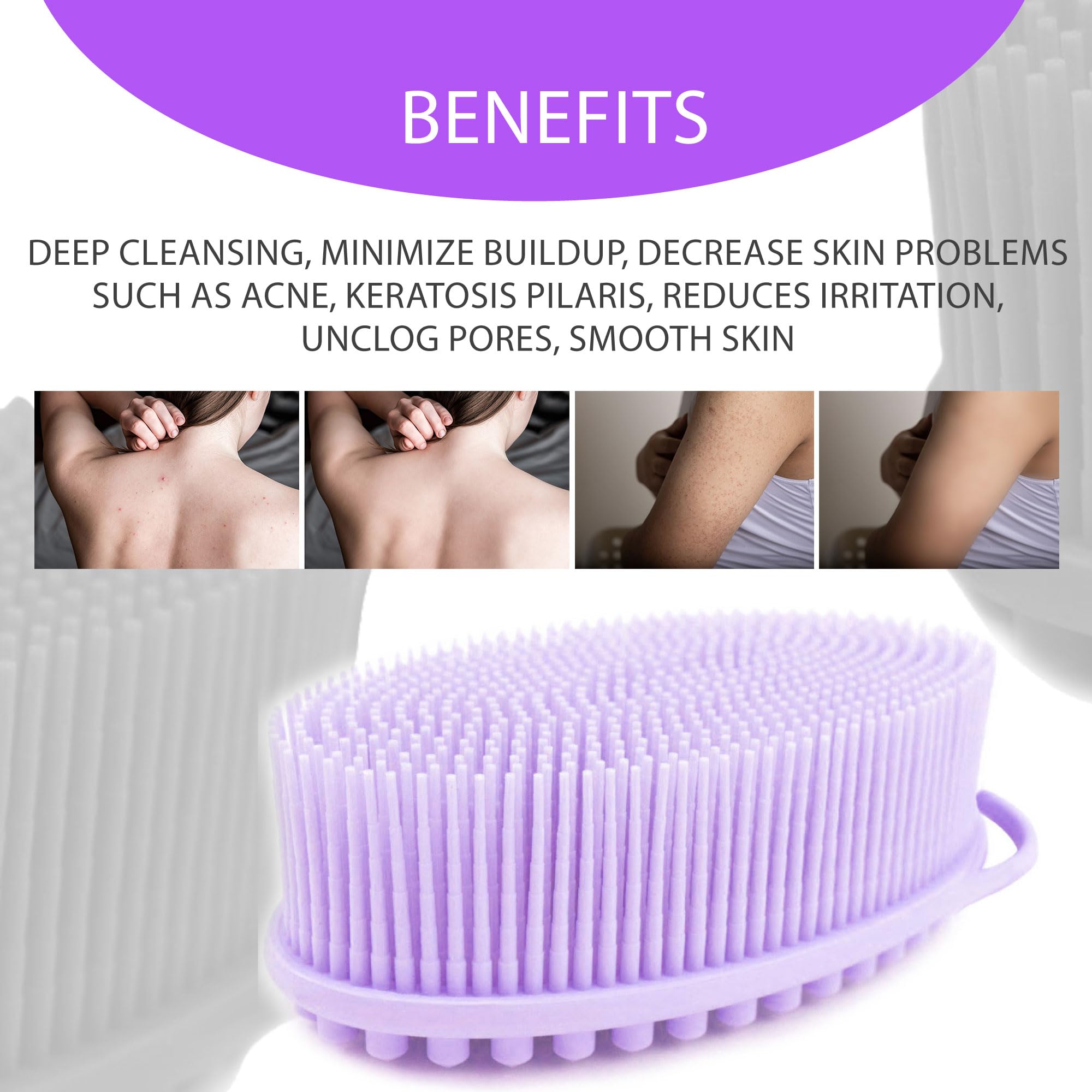 Avilana Silicone Body Scrubber – Dual-Sided Exfoliator for Men & Women, Gentle Loofah Alternative, Easy-to-Clean Silicone Shower Scrubber for Smooth Skin – Perfect for Daily Shower & Spa Use