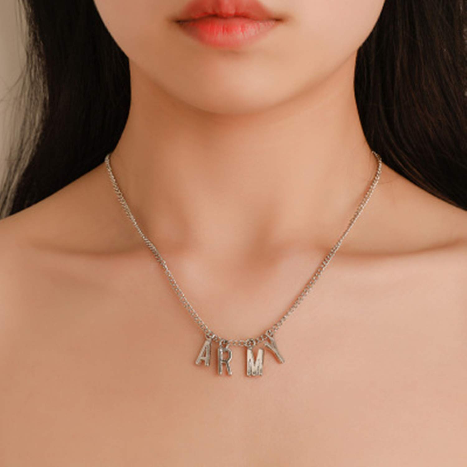 BTS Army Jewelry Set for Fans - Silver Necklace, Bracelet & Earrings with Gift Box - Unisex Kpop Accessories for Adults & Teens - Perfect for Concerts, Birthdays & ARMY Gifts