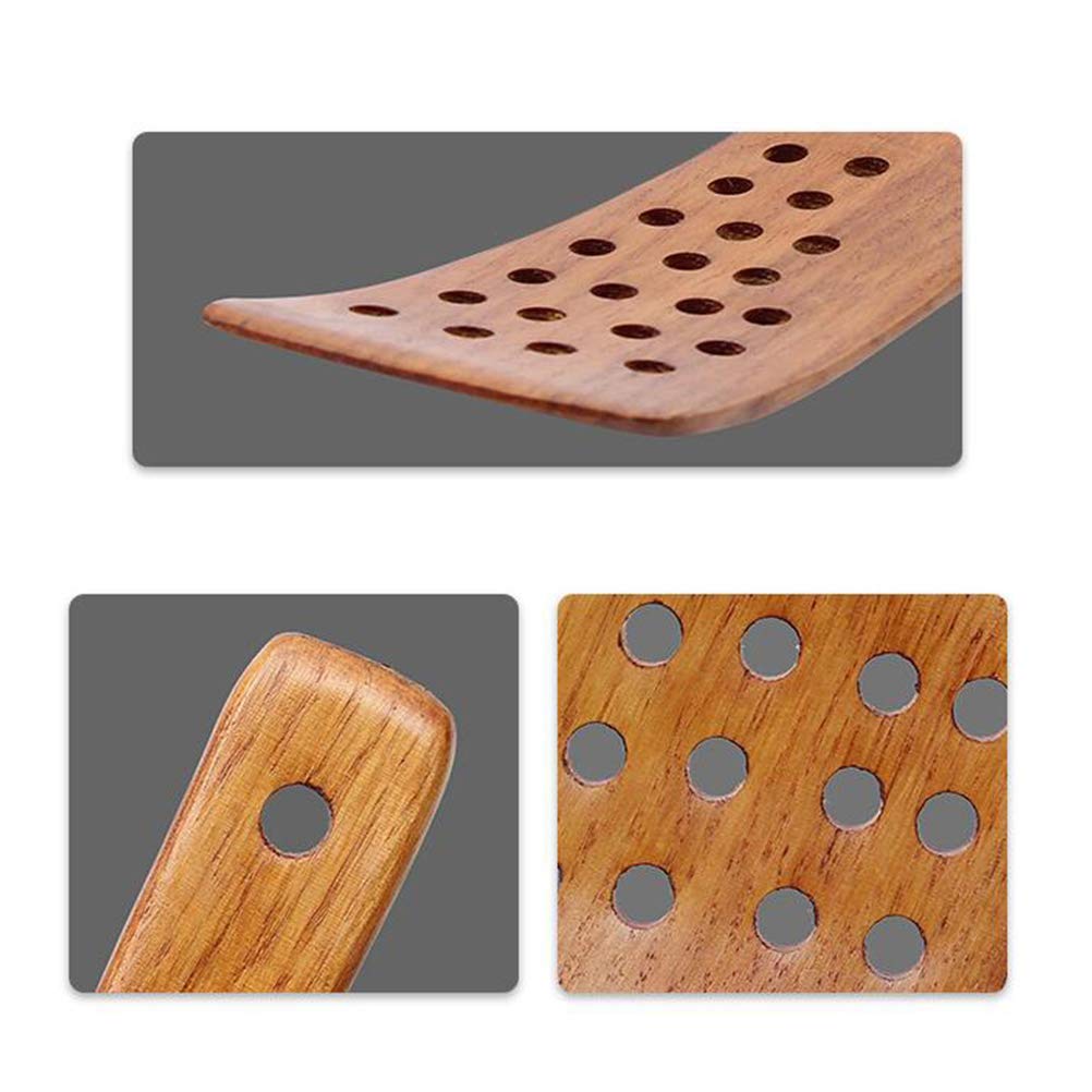 2-Pack Wooden Spatulas for Cooking - Natural Wood Non-Stick Kitchen Turner & Flipper - Perfect for Pancakes, Eggs, Stir-Frying and Sauteing - Eco-Friendly Wooden Cooking Utensil Set