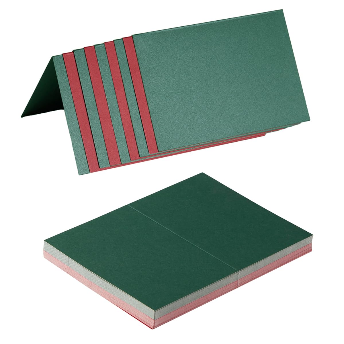 50 Pack 5x7 Shiny Blank Christmas Greeting Cards - Premium Folded Cardstock for DIY Holiday Cards, Invitations, and Festive Greetings (3x5 Size Included) - Perfect for Christmas Crafts, Party Invites, and Seasonal Wishes