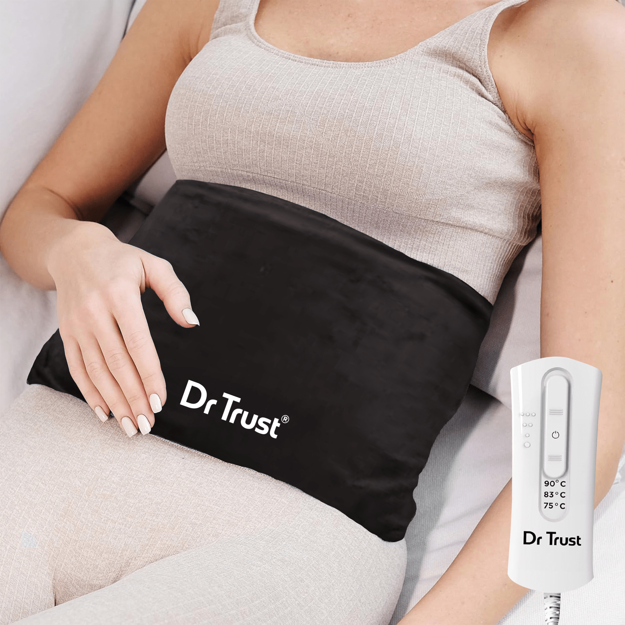 Dr Trust USA VelvetTherm Orthopedic Electric Heating Pad 388 - Dual Thermostat Safety & Overheat Protection - Soft Heat Belt for Full Body, Joint, Back, Neck, Leg, Shoulder Pain Relief - Perfect for Menstrual Cramps, Arthritis & Muscle Relaxation at Home or Office