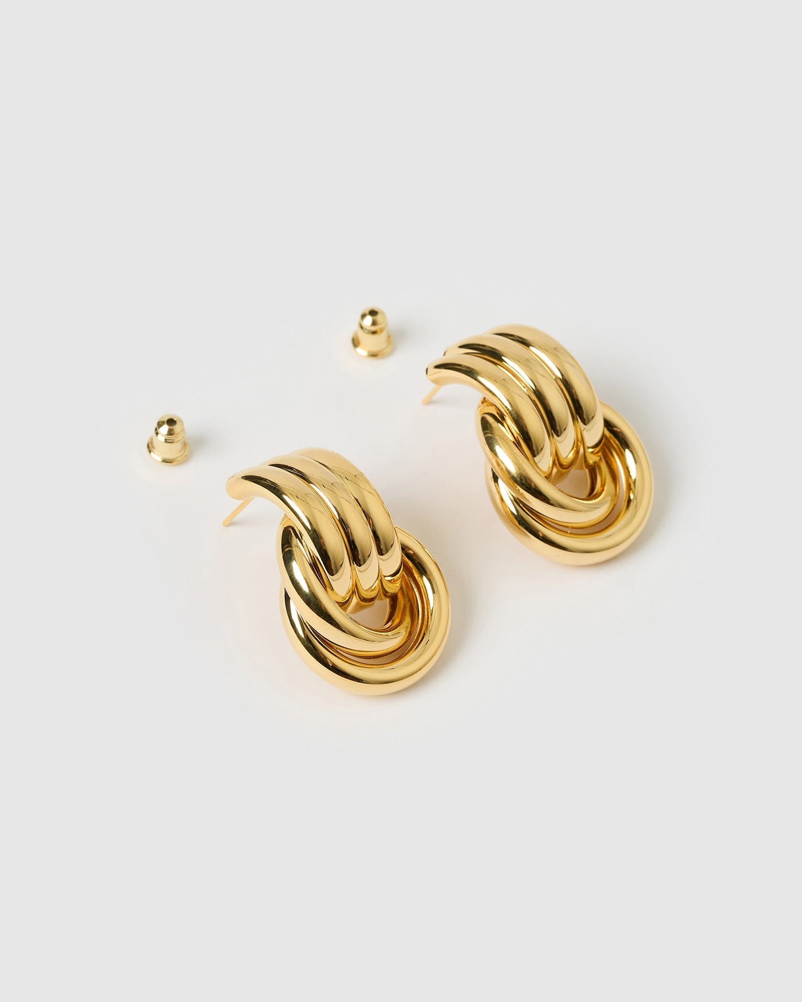 Izoa Fusion Stud Earrings - 14K Gold Plated Hypoallergenic Earrings for Women | Perfect for Everyday Wear, Parties & Gifts