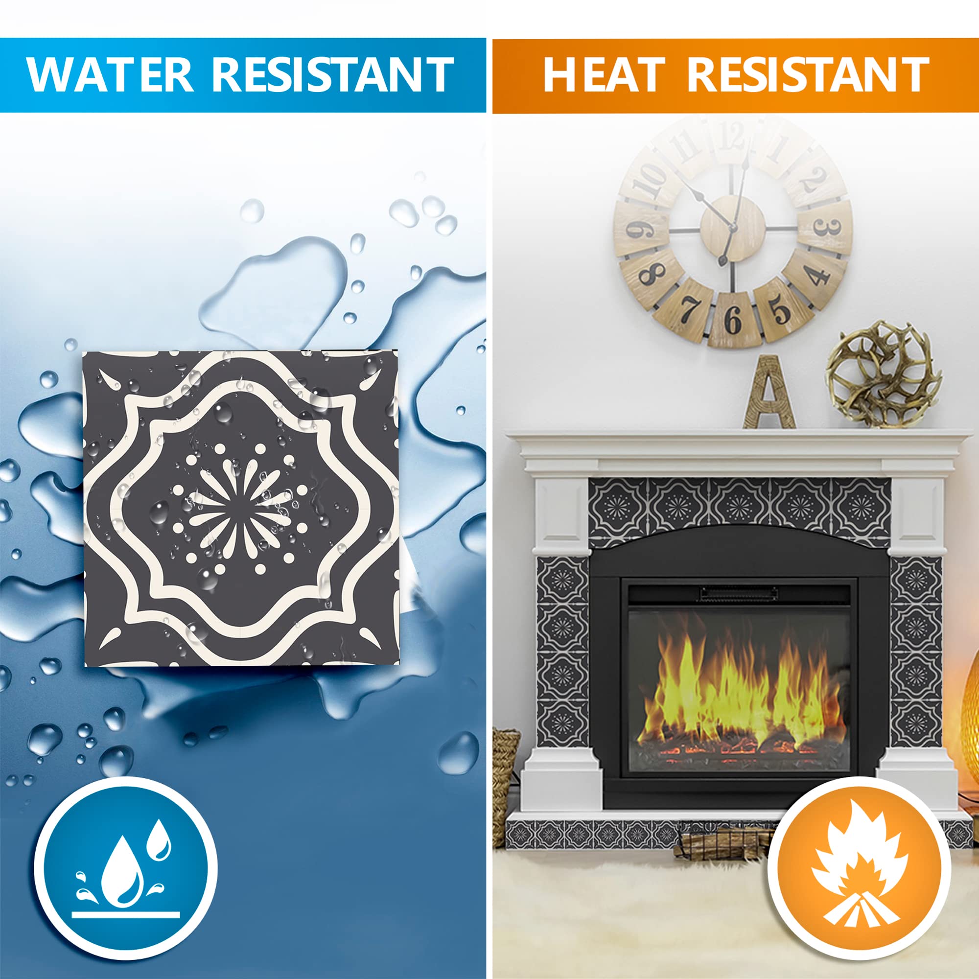24-Piece Waterproof Peel and Stick Tile Stickers - Self-Adhesive Vinyl Wall Decals for Kitchen Backsplash, Bathroom, Laundry Room & Home Decor - Easy DIY Removable Wallpaper Alternative
