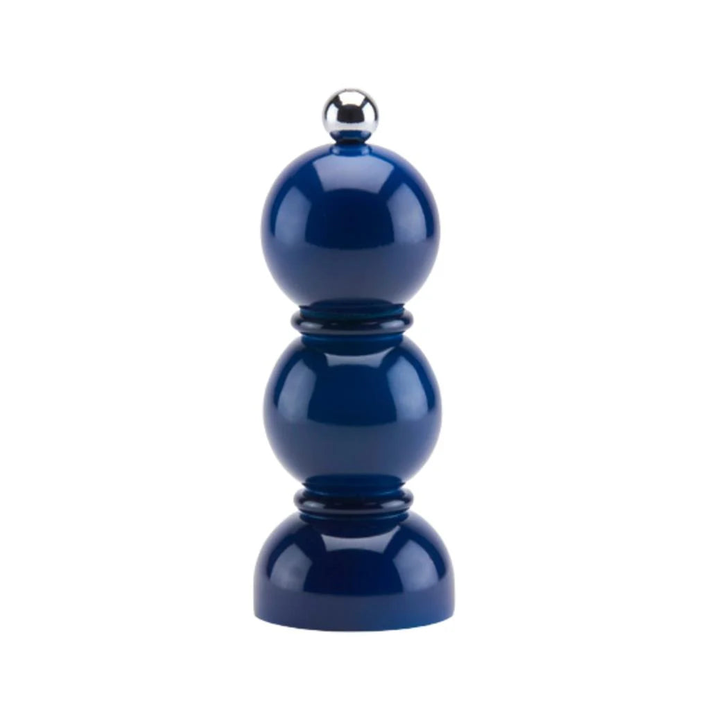 Premium Navy Mini Bobbin Salt and Pepper Grinder Set - Adjustable Ceramic Spice Mill for Kitchen, Dining Table & Travel - Perfect for Home, Restaurants & Gifts