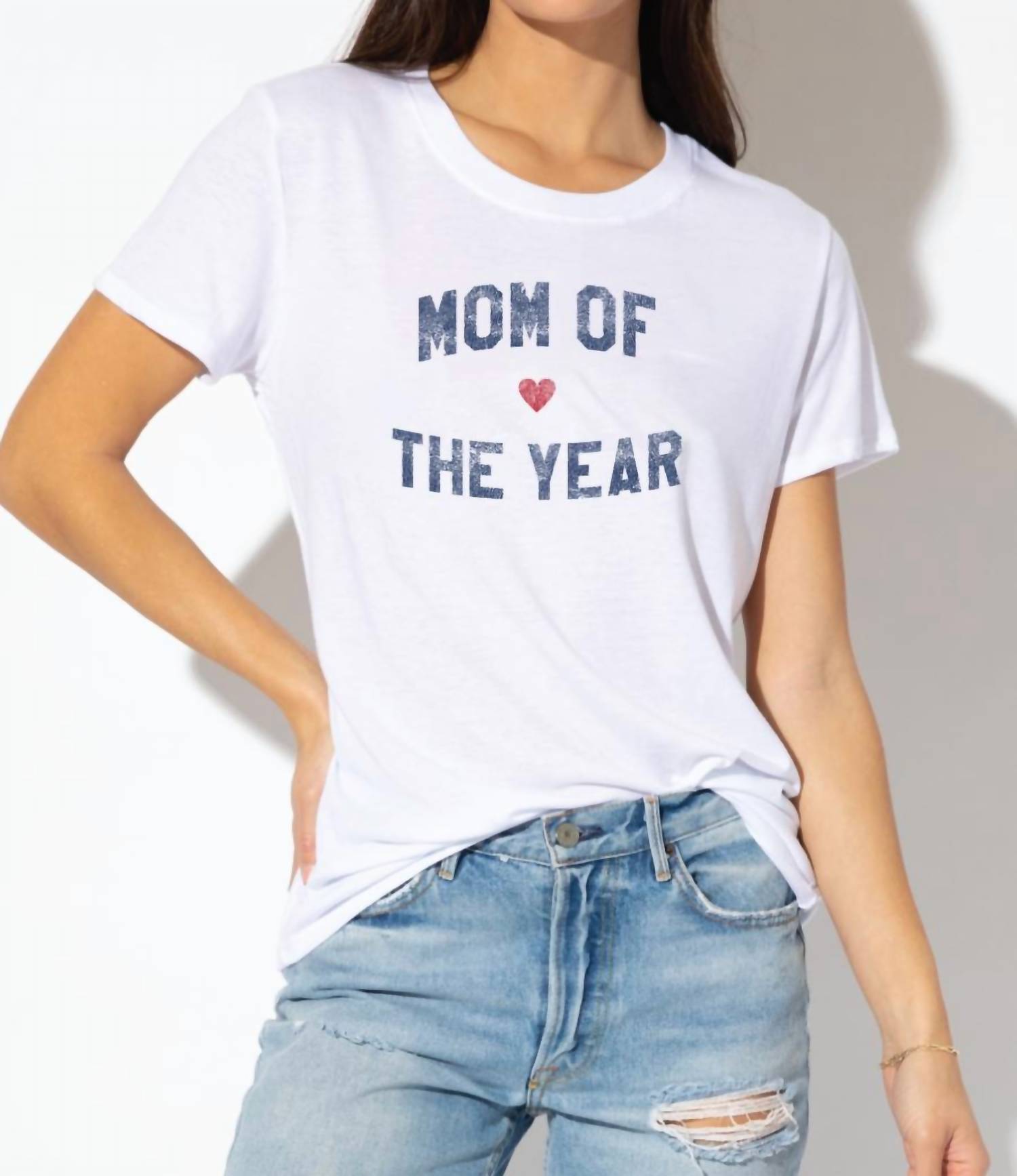 Mom Of The Year Top In White - Best Gift For Mother's Day, Birthday & Special Occasions - Perfect For Family Photos, Parties & Everyday Wear