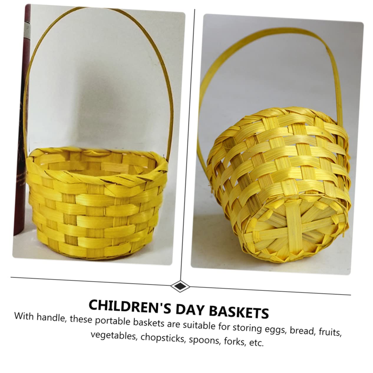 3 Sets Mini Easter Baskets - Round Willow Storage Bins, Large Empty Easter Pails & Buckets (4pcs x 3) for Home Organization, Party Decor, Easter Egg Hunts & Gift Giving
