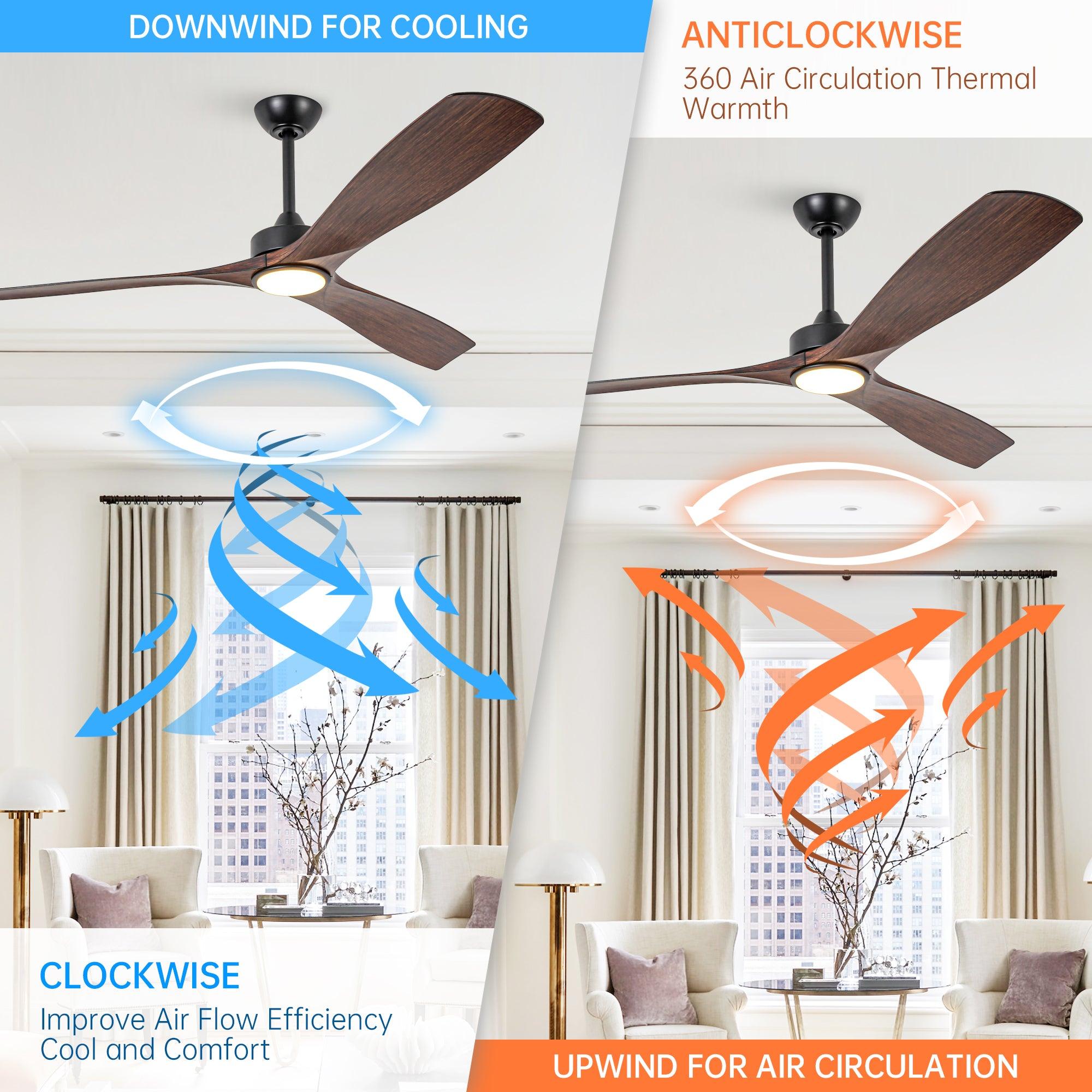 60 Inch Alexi DC Motor Modern Ceiling Fan with LED Light and Remote Control - Perfect for Living Room, Bedroom, and Office Spaces