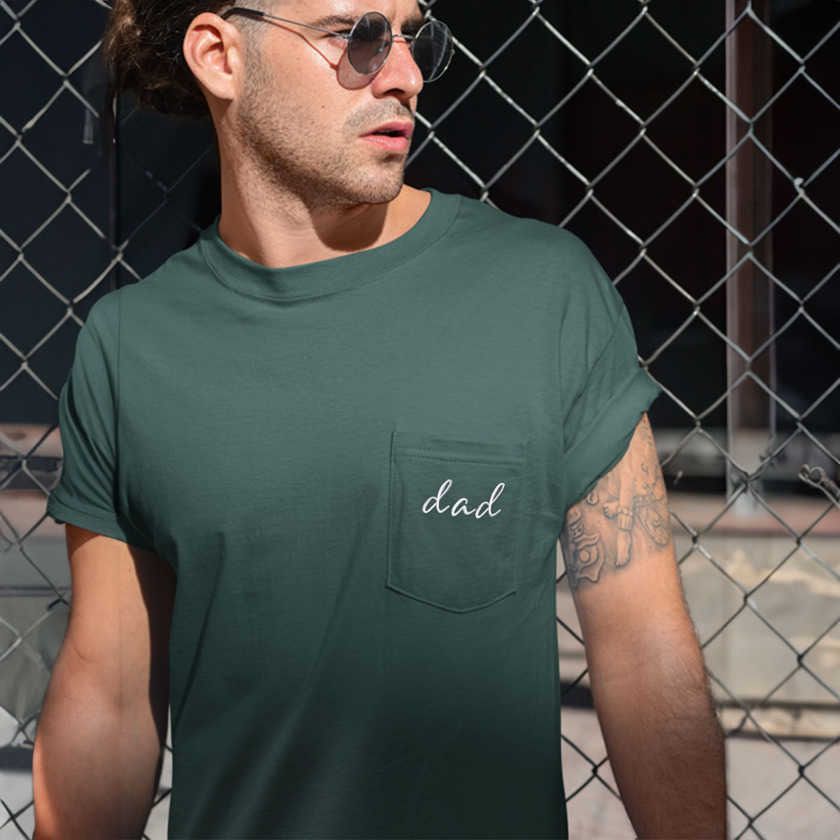 Comfort Colors® Embroidered Dad Pocket T-Shirt - Vintage Washed Cotton Tee for Men | Casual Wear, Father's Day Gift, Everyday Outfit