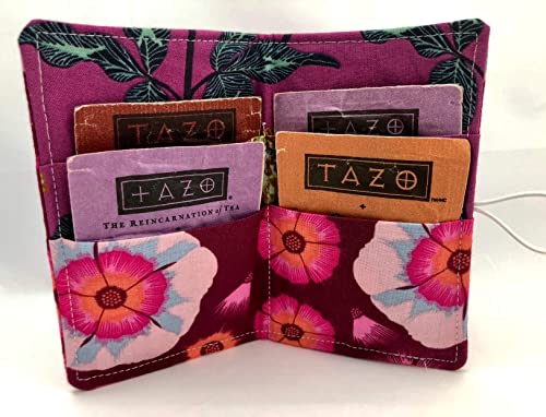 Tea Bag Organizer Wallet Case - Portable Storage for Tea Bags, English Summer Taffy Design | Perfect for Travel, Office & Home Use