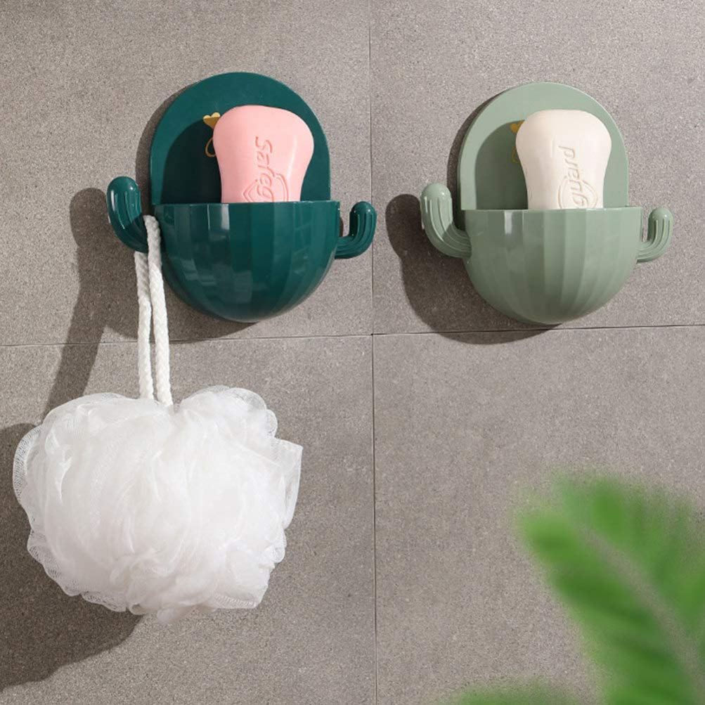 Hemoton 4-Piece Bathroom Soap Holder Set - Hanging Shower Soap Dish, Kitchen Sponge Holder & Sink Soap Tray - Cartoon Design for Bathroom, Kitchen & Shower Organization
