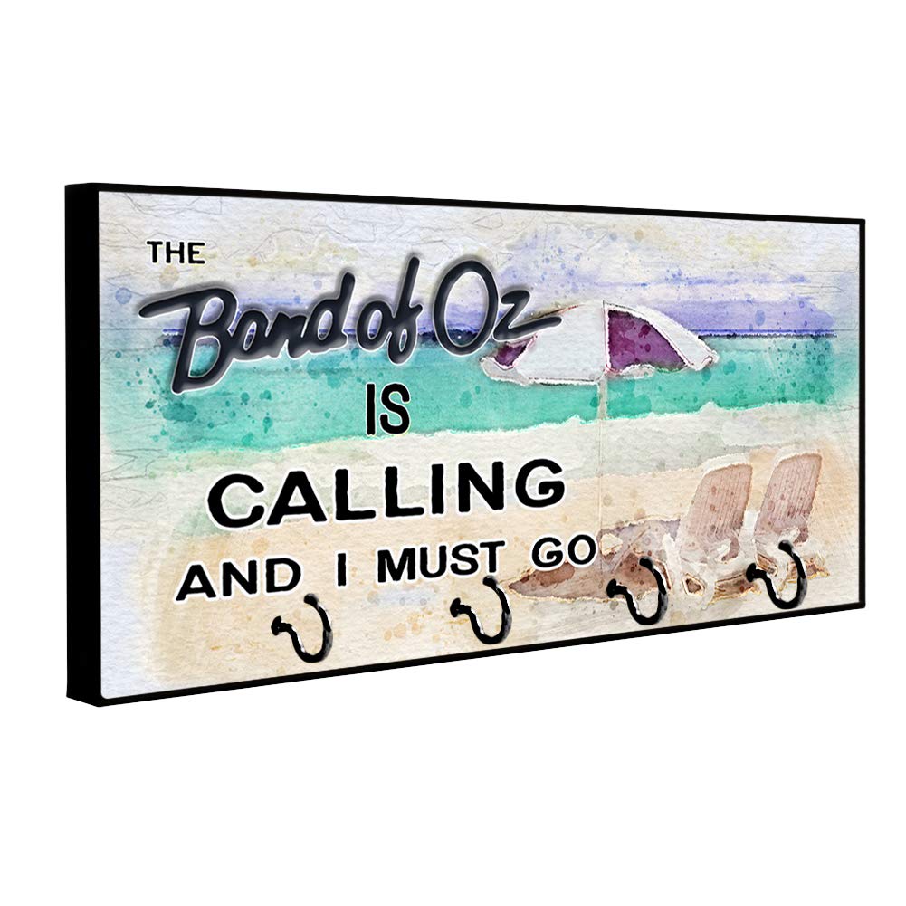 Brotherhood The Band of Oz Beach Music Key Holder - Myrtle Beach Carolina Shag Wall Mount Key Organizer Rack for Home Decor - Perfect for Beach Houses, Vacation Rentals & Music Lovers