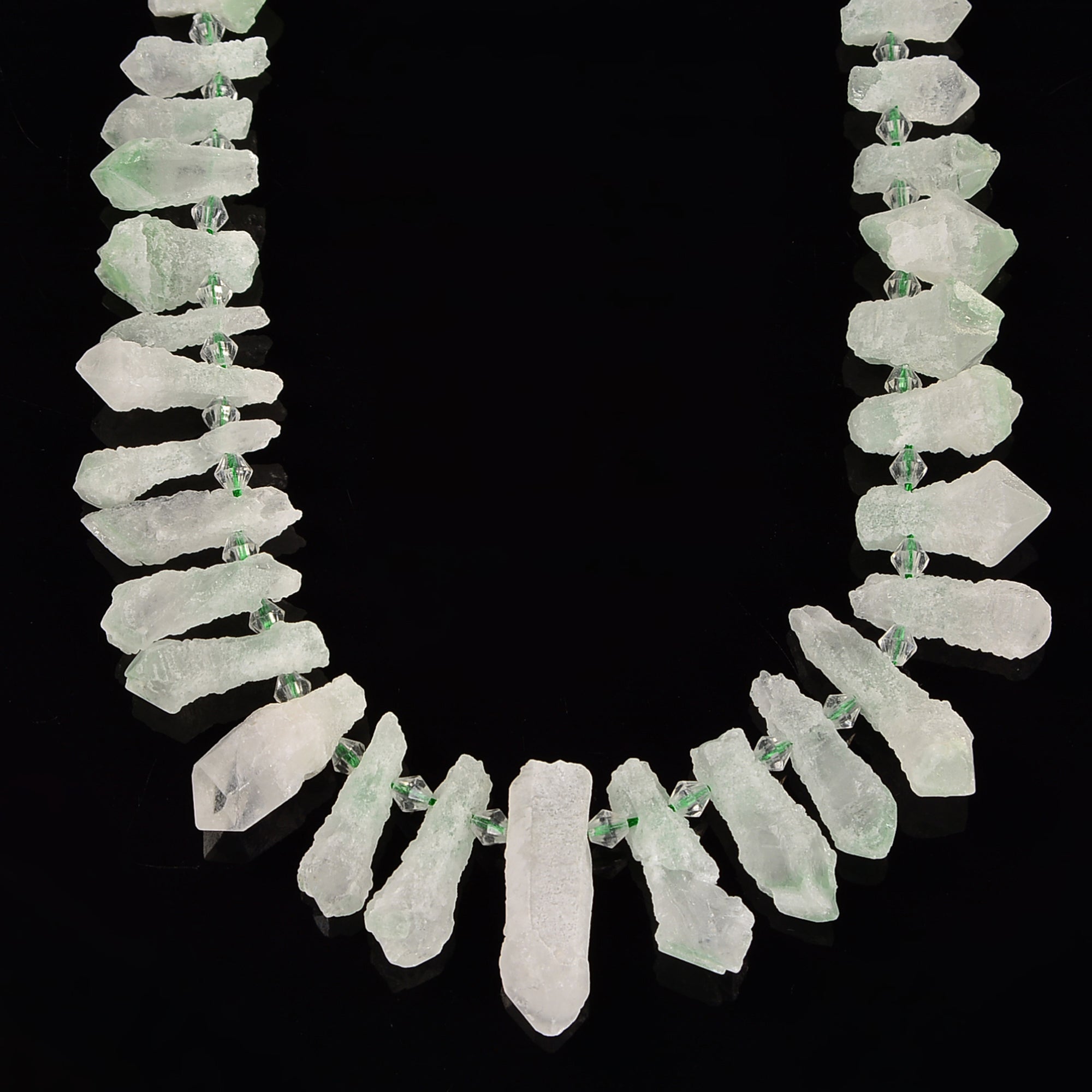 Natural Light Green Quartz Crystal Points - 15-35mm Rough Drill Top Specimens for Jewelry Making, Healing & Decor (15.5