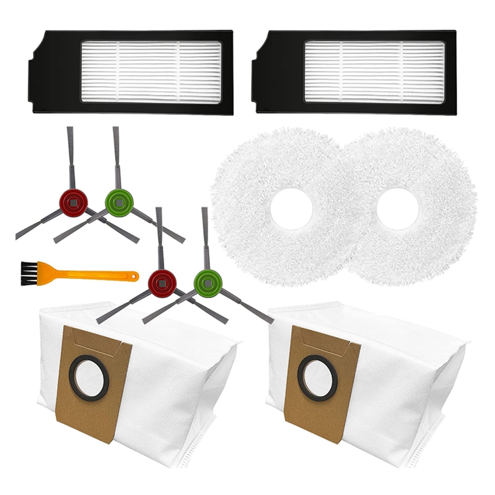 VIGANAN Replacement Side Brush, Filter & Mop Pad Kit for Ecovacs Deebot X1 Turbo/Omni Robot Vacuum - Compatible Accessories for Efficient Floor Cleaning | Perfect for Hardwood, Tile & Carpet Maintenance