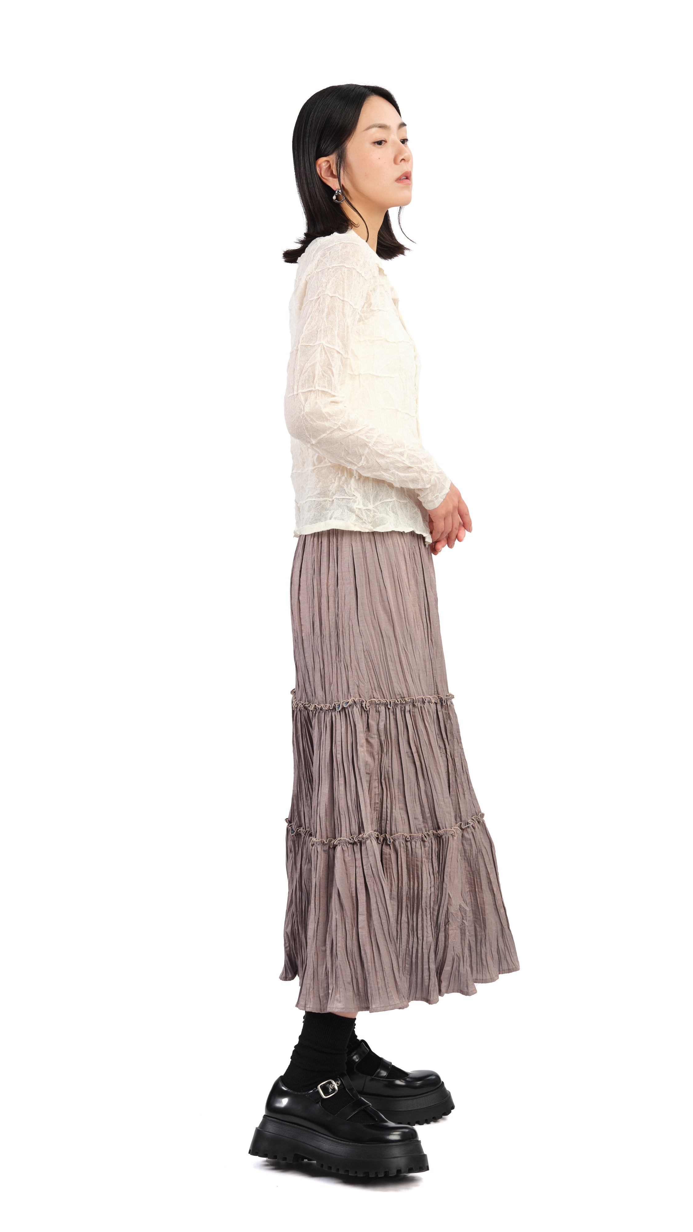 Stylish Pleated Skirt for Women - Trendy A-Line Midi Skirt with Elastic Waist | Perfect for Office, Party & Casual Outfits