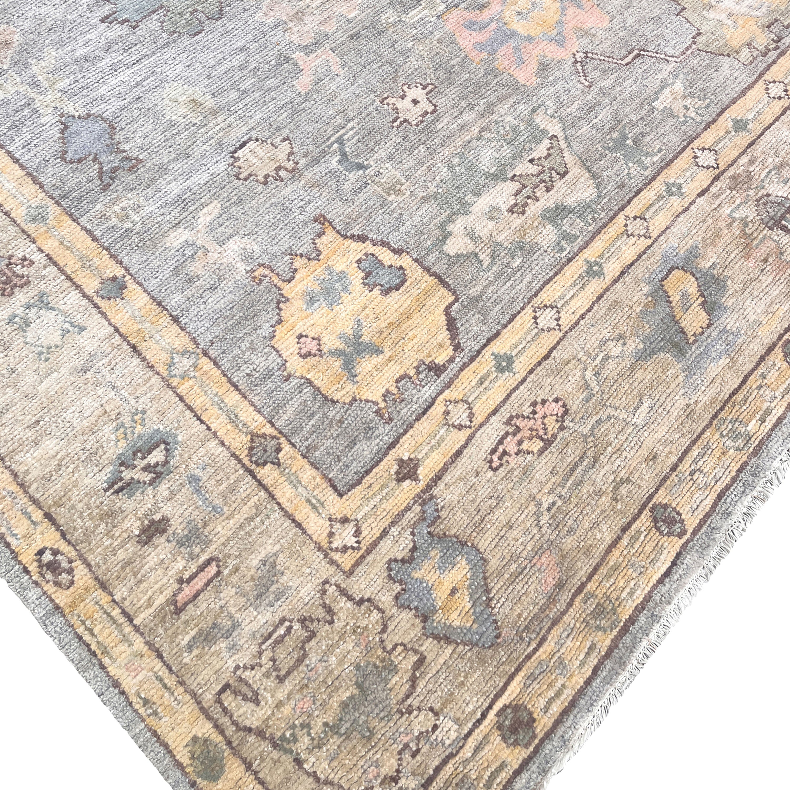 Blue Traditional Oushak Silk Rug 12' x 16' - Handmade Turkish Silk Carpet for Living Room, Bedroom & Luxury Home Decor
