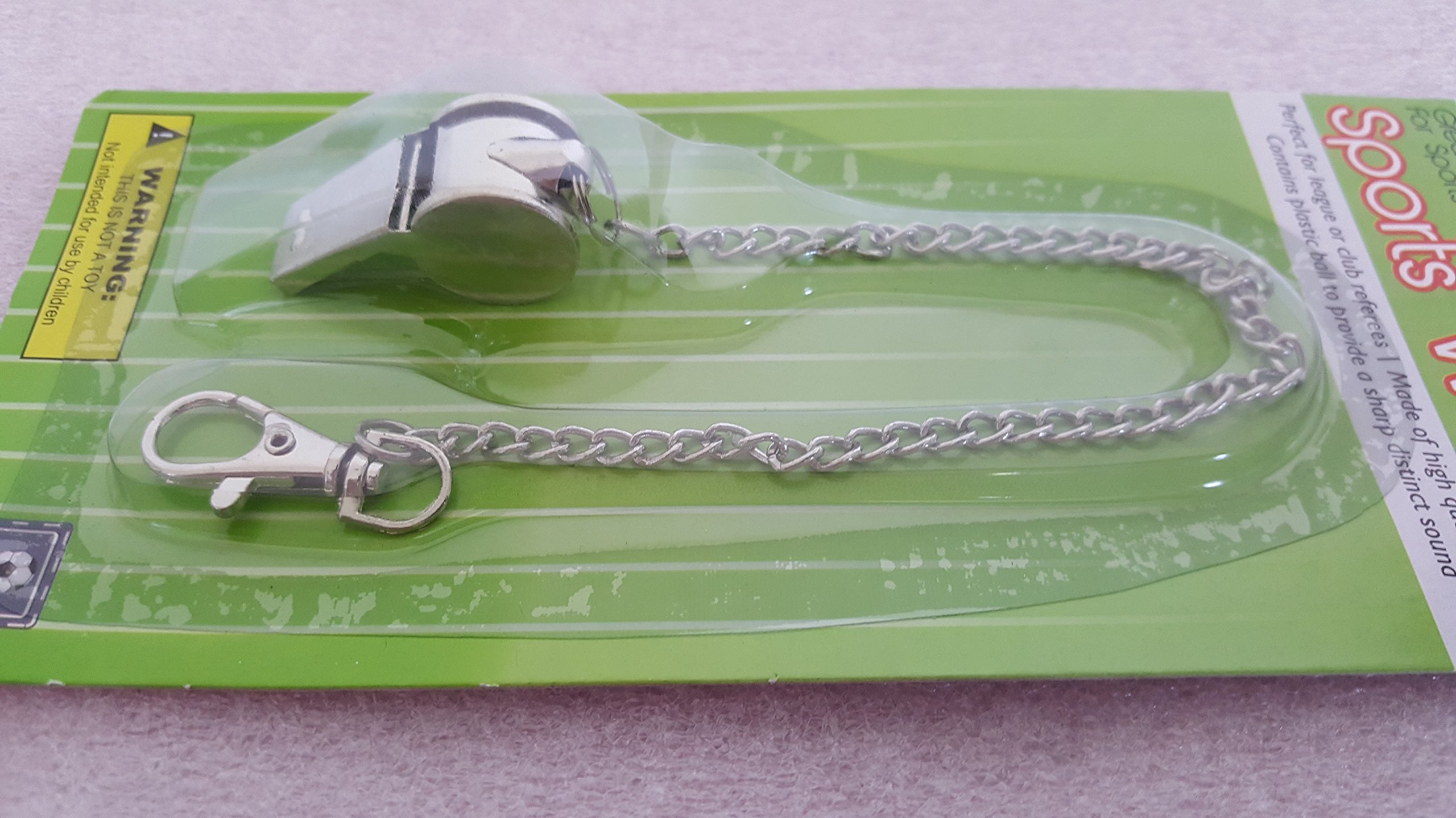 Bulk Whistles with Chain - Silver Metal Safety Whistle for Sports, Lifeguards, Coaches, and Emergency Situations