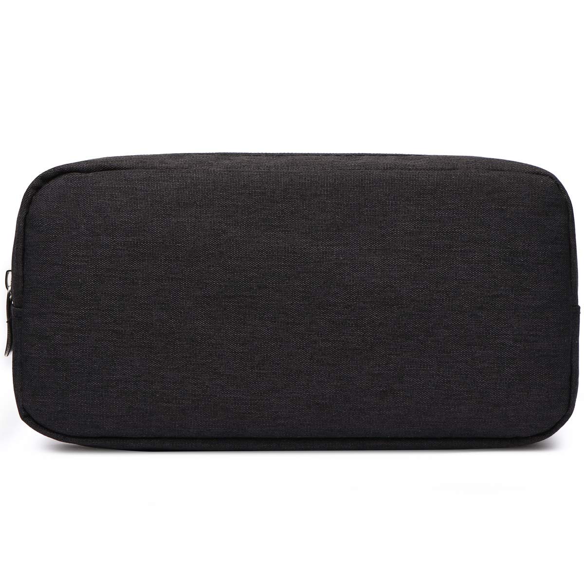 JBOS Waterproof Canvas Electronics Cable Organizer Bag - Universal Travel Gadget Pouch with Zipper, Multifunctional Carrying Case for Phones, Chargers & Accessories (Medium, Black) - Perfect for Business Trips, Commuting & Daily Organization