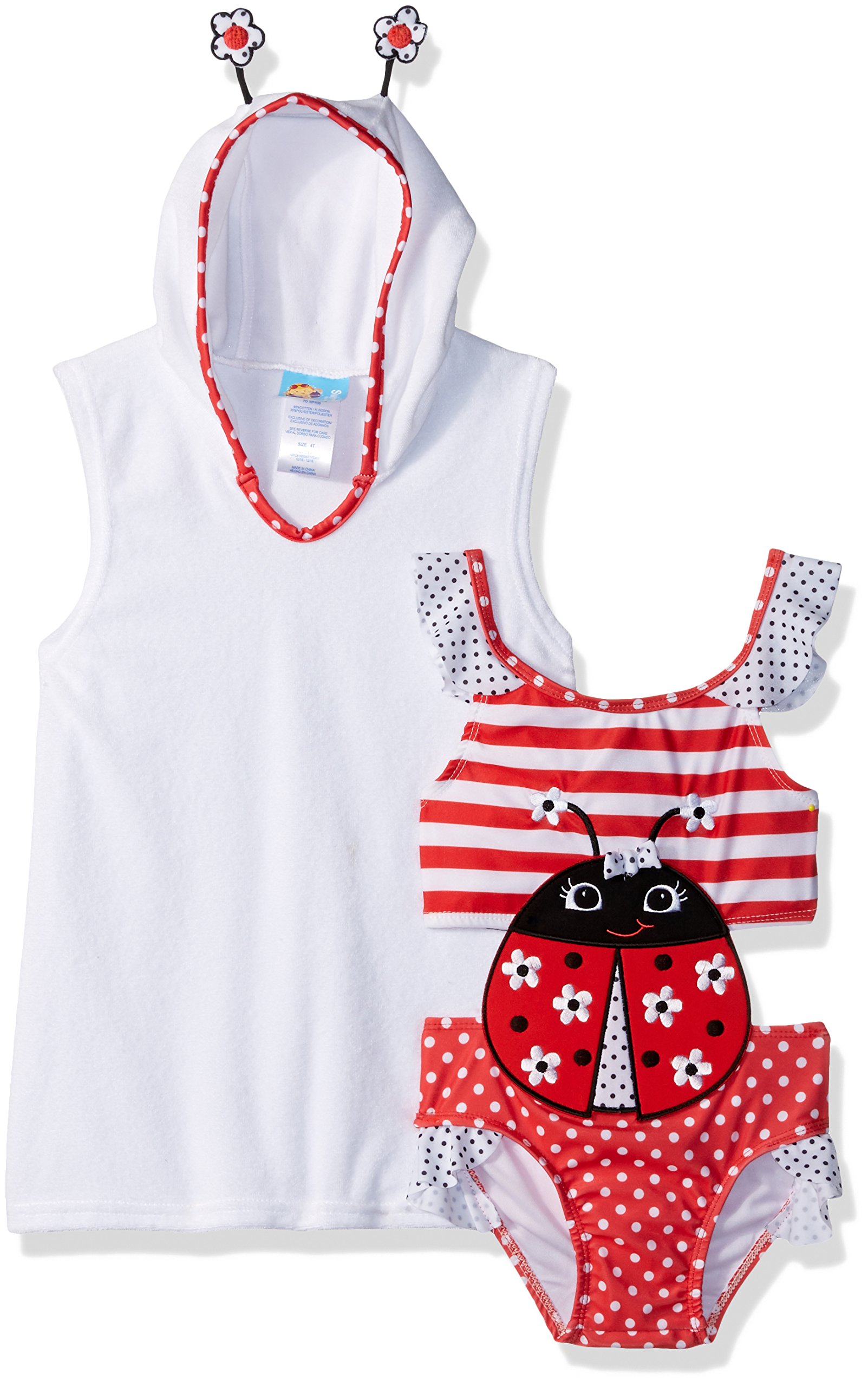 Girls' Little Lady Terry Cover-up Swim Set - Cute & Comfortable Beachwear for Toddler Girls - Perfect for Pool, Beach & Summer Outings