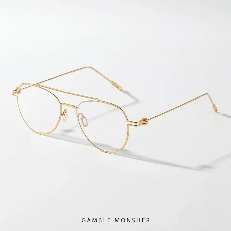 Stylish Aror Men's Full Rim Oval Double Bridge Titanium Alloy Eyeglasses Frame 49408 | Lightweight & Durable | Perfect for Work, Reading & Everyday Wear