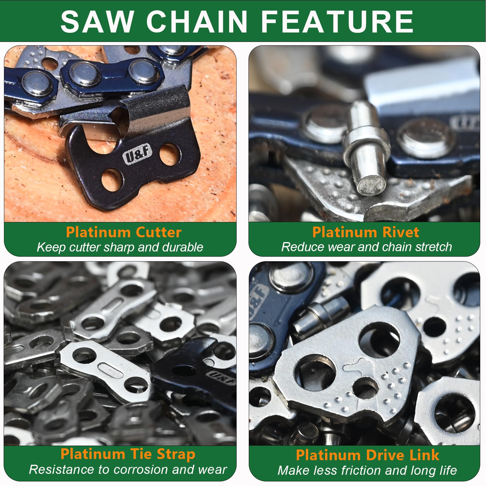 3PC 10-Inch Pole Saw Chain Replacement for EGO PSA1000, PSA1020, MPS1000, MPS1001, PPSX2504 - Compatible with Echo CS-271, Husqvarna 436 LI, Craftsman 315.341300 (90YNS40X3) - Durable 56V Chainsaw Blade for Tree Trimming, Pruning & Landscaping